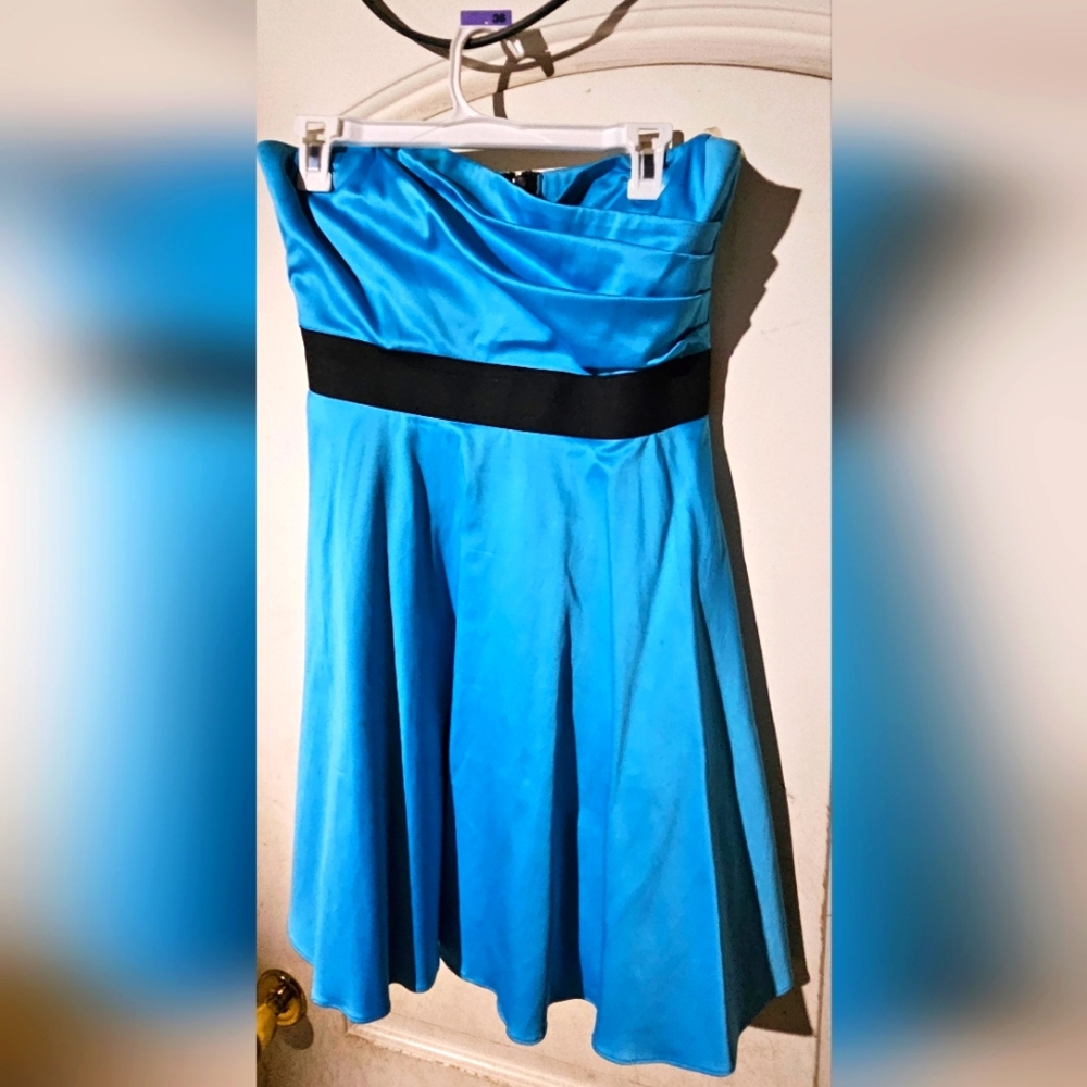 City Studio blue strapless mini dress (13)